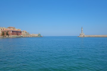 View of the Venetian port of Chania