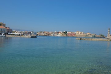 View of the Venetian port of Chania