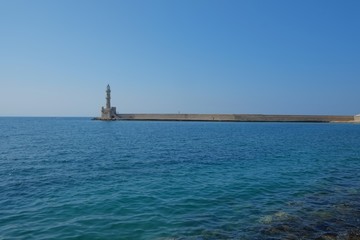 Obraz premium View of the Venetian port of Chania