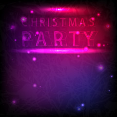The inscription Christmas party in neon style