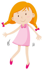 Little girl in pink dress