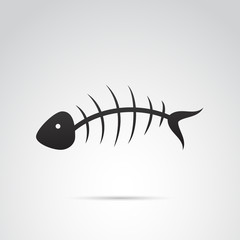 Fish bone vector icon.