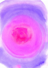 Watercolor abstract painting. Pink and violet colors