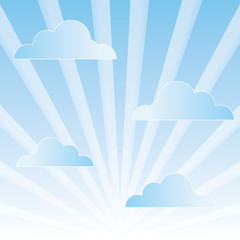 cloudy sky with rays vector