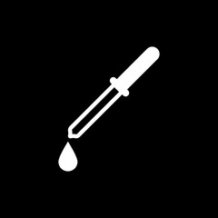 The pipette icon. Dropper and eyedropper, analysis, chemistry symbol. Flat