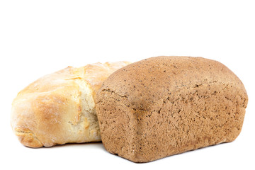 Fresh bread on white background.