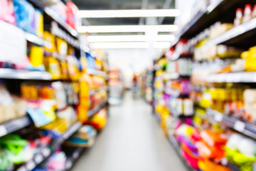 Blurred supermarket