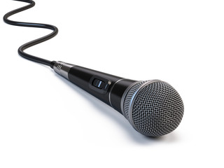 Microphone on white background