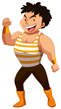 recommend clip art: Strong man showing off muscles
