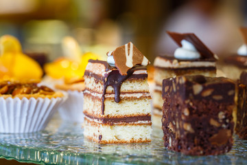 Piece of chocolate layer cake