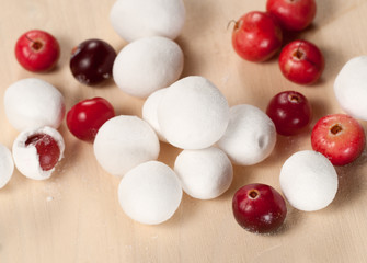 Cranberry in a sugar powder