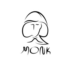 monk face outline illustration