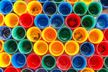 Colorful paint glass