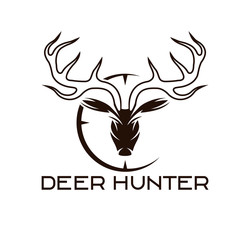 Fototapeta premium deer hunter vector design template