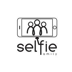 happy family selfie vector design template