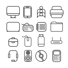 line craft icons for business with computer theme