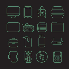 line craft icons for business with computer theme