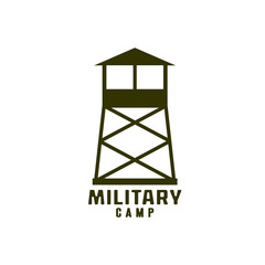 Watchtower of military camp icon