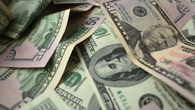 Dollar bills close-up