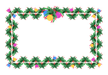 クリスマスフレーム（ピンク、イエロー、ブルーボール）