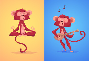 Illustraiton of comical monkey series © Krolone