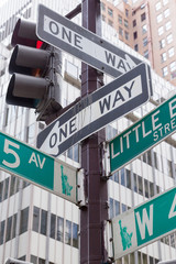 Street signs for Fifth Avenue in New York City