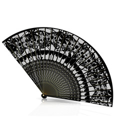 black lace fan