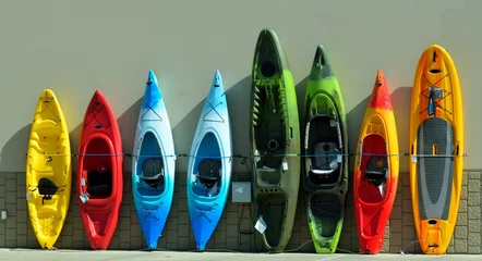 Foto op Canvas Kayaks for sale at sporting goods store © itsallgood