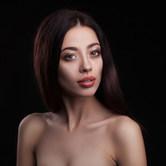 Fototapeta premium closeup studio portrait of beauty woman