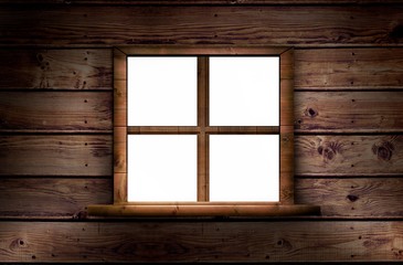 Obraz na płótnie Canvas Window in wooden room