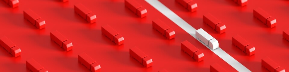 Logistics and shipping service concepts, original 3d illustration