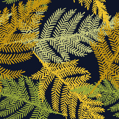 Vector Fern seamless pattern, hand drawn botanical illustration