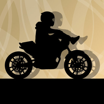 Motorcycle performance extreme stunt driver man vector backgroun