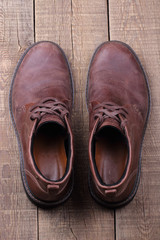 Mens shoes  on woden background