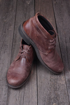 Mens shoes  on woden background