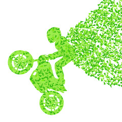 Stunt motorcycle rider performance vector background concept mad