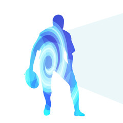 Rugby player man silhouette illustration vector background color