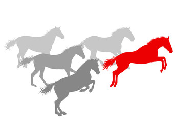 Wild horse fast and strong winner concept vector background isol