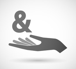 Isolated vector hand giving an ampersand