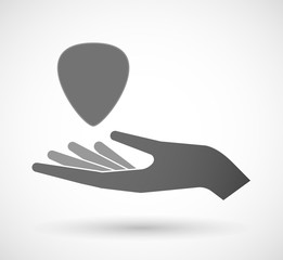 Isolated vector hand giving a plectrum