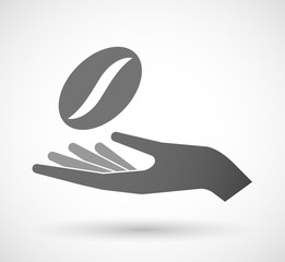 Isolated vector hand giving a coffee bean