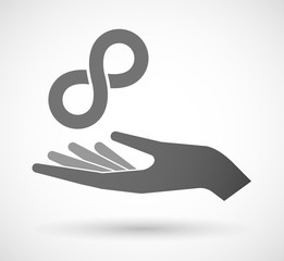 Isolated vector hand giving an infinite sign