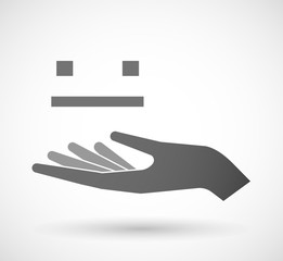 Isolated vector hand giving a emotionless text face