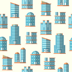 Fototapeta premium Vector building seamless pattern background
