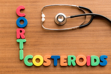 Corticosteroids colorful word