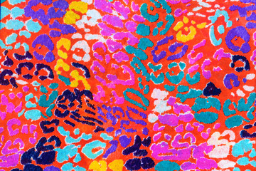 texture of colorful print fabric striped leopard