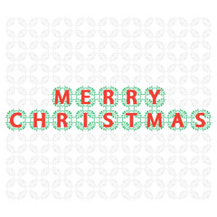 Fototapeta na wymiar Decorative banner Merry Christmas with a related background pattern