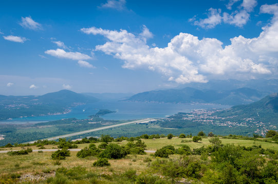 Tivat City And Airport Landing Strip