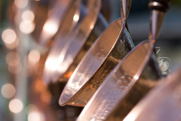 handmade copper dishware. Horizontal