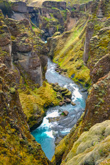 Naklejka na ściany i meble The Fjadrargljufur canyon in the south of Iceland